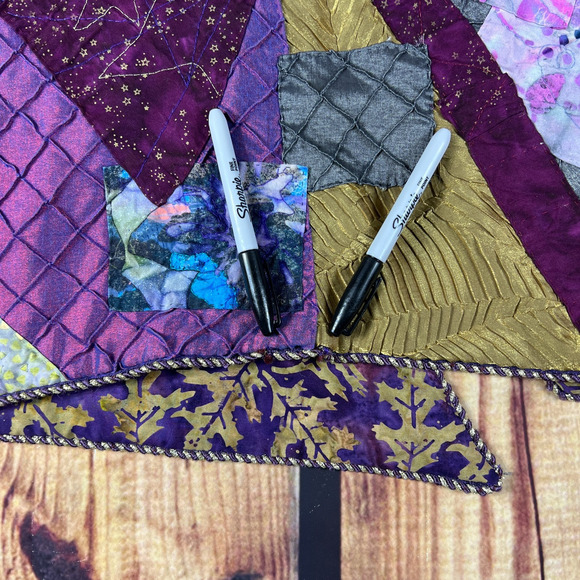 Handmade Jacket Womens 20x22 Multicolor Quilted Patchwork Snap Button Dragonfly - Picture 4 of 16